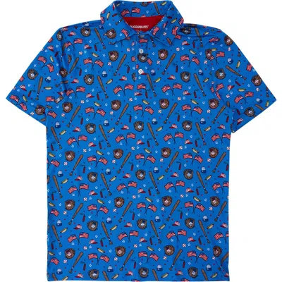Ruggedbutts Knit Short Sleeve Performance Polo In Blue