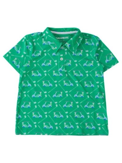 Ruggedbutts Babies'  Knit Short Sleeve Performance Polo In Green