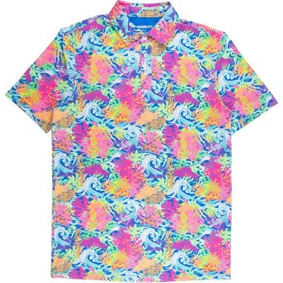 Ruggedbutts Knit Short Sleeve Performance Polo In Blue