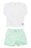 Ruggedbutts Long Sleeve Two-piece Rashguard Swimsuit In Green