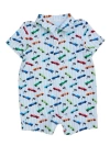 Ruggedbutts Babies'  Performance Polo Romper In Blue