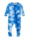 Ruggedbutts Softsnooze Baby Boys One Piece Footie Pajamas In Blue Tie Dye