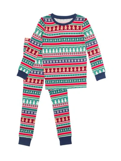 Ruggedbutts Softsnooze Boys Long Sleeve Pajama Set In Fair Isle Friends