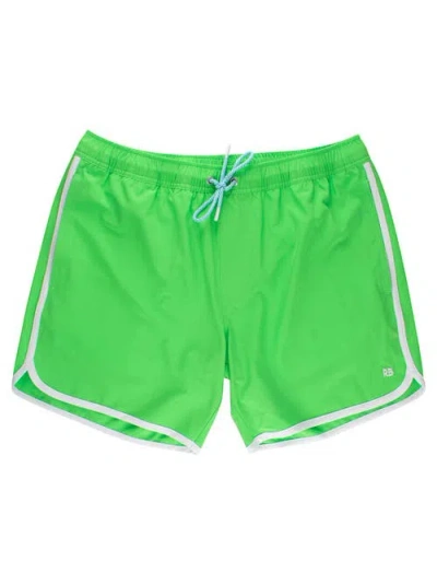 Ruggedbutts Stretch Dolphin Hem Swim Trunks In Green
