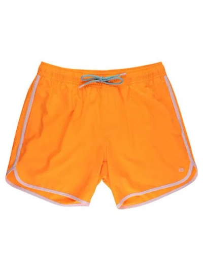 Ruggedbutts Stretch Dolphin Hem Swim Trunks In Orange