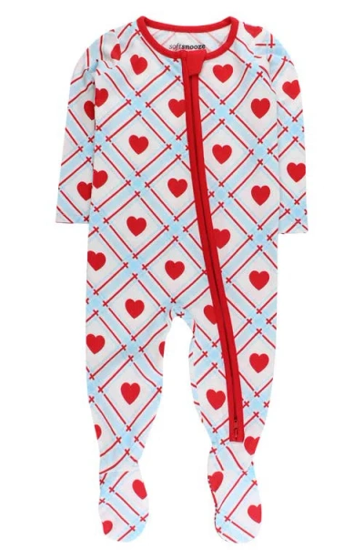Ruggedbutts Babies'  Sweetheart Plaid Zip-up Footie In Multi