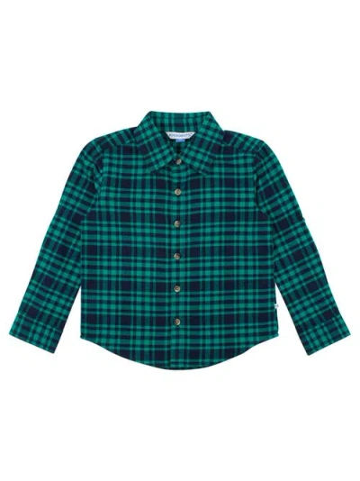 Ruggedbutts Babies'  Toddler Boys Long Sleeve Button Down Shirt In Green