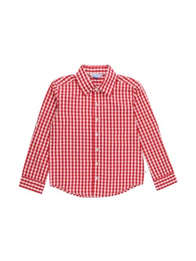 Ruggedbutts Babies'  Toddler Boys Long Sleeve Button Down Shirt In Red