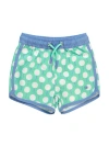 Ruggedbutts Kids'  Toddler Boys Upf50+ Sun Protected Dolphin Hem Swim Trunks In Green