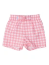 Ruggedbutts Toddler Boys Upf50+ Swim Trunks In Bubblegum Pink Gingham