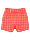 Ruggedbutts Baby Boys Upf50+ Swim Trunks In Sunset Sorbet Gingham