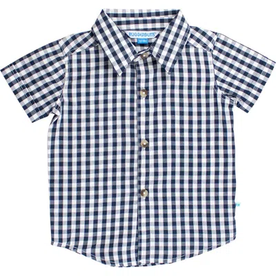 Ruggedbutts Babies'  Toddler Short Sleeve Button Down Shirt In Blue