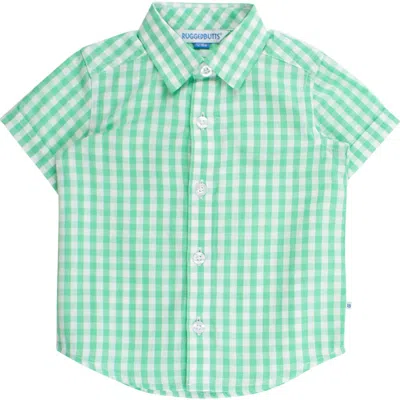 Ruggedbutts Babies'  Toddler Short Sleeve Button Down Shirt In Green