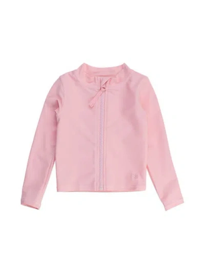 Ruggedbutts Unisex Long Sleeve Full Zip Rash Guard In Pink