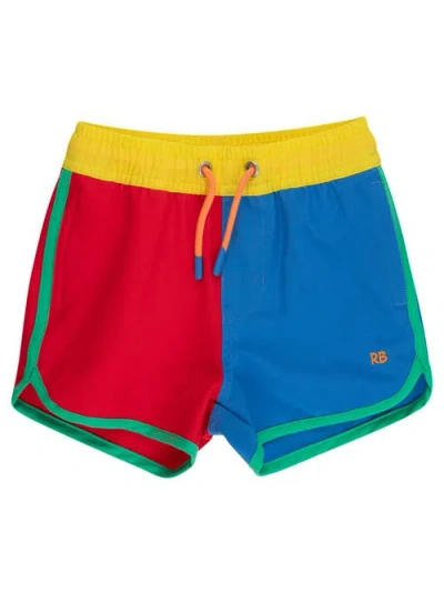 Ruggedbutts Kids'  Upf50+ Sun Protected Stretch Dolphin Hem Swim Trunks In Multi