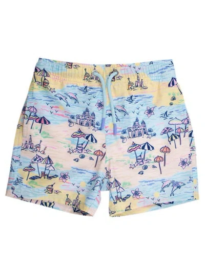 Ruggedbutts Babies'  Upf50+ Sun Protected Stretch Swim Trunks In Blue