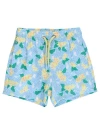Ruggedbutts Babies'  Upf50+ Sun Protected Stretch Swim Trunks In Blue