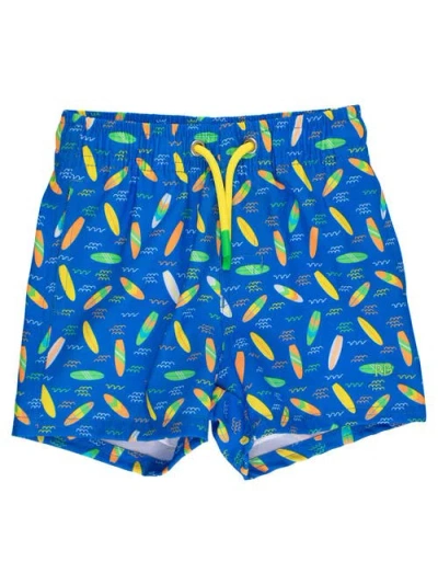 Ruggedbutts Kids'  Upf50+ Sun Protected Stretch Swim Trunks In Blue