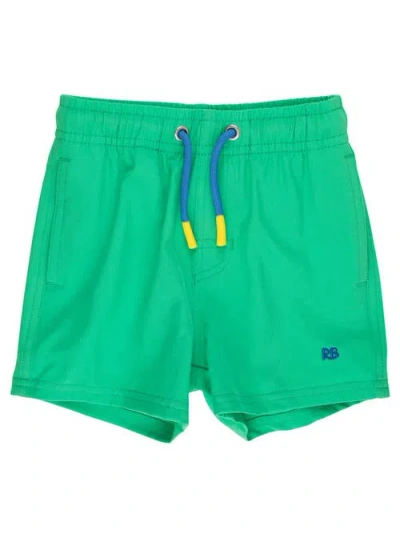 Ruggedbutts Babies'  Upf50+ Sun Protected Stretch Swim Trunks In Green