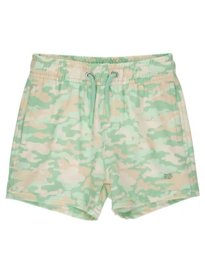 Ruggedbutts Babies'  Upf50+ Sun Protected Stretch Swim Trunks In Green