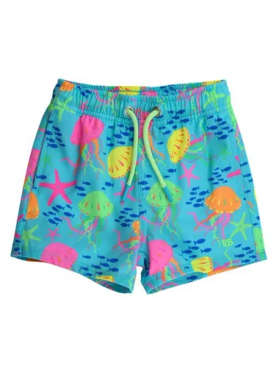 Ruggedbutts Babies'  Upf50+ Sun Protected Stretch Swim Trunks In Multi