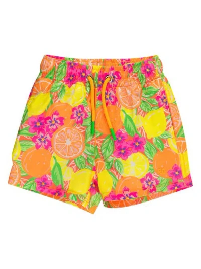 Ruggedbutts Babies'  Upf50+ Sun Protected Stretch Swim Trunks In Multi