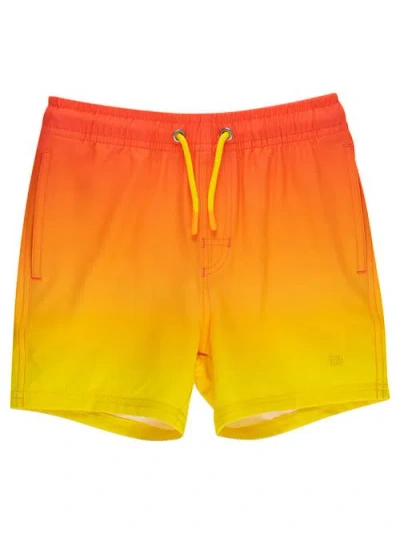 Ruggedbutts Babies'  Upf50+ Sun Protected Stretch Swim Trunks In Orange