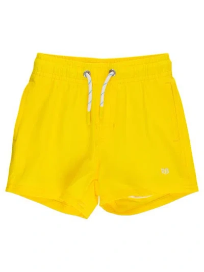 Ruggedbutts Kids'  Upf50+ Sun Protected Stretch Swim Trunks In Yellow