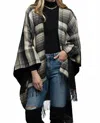 Ruggie Tassel Checked Poncho In Black In Multi