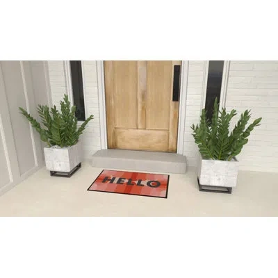 Rugs America Lianna Hello Sunshine Lo10a 20"x31.5" Door And Kitchen Mat In Brown;pink;silver