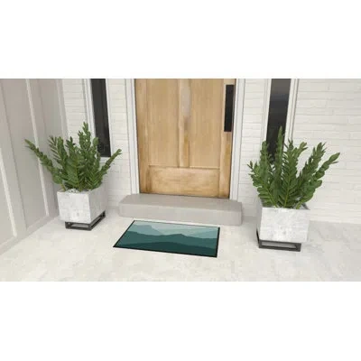 Rugs America Lianna Mountain Getaway Lo30a 20"x31.5" Door And Kitchen Mat In Silver;teal