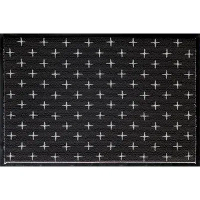 Rugs America Lianna Twinkle Twinkle Lo50a 20"x31.5" Door And Kitchen Mat In Black