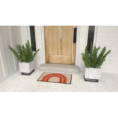 Rugs America Lianna Vermillion Rainbow Lo25a 20"x31.5" Door And Kitchen Mat In Brown;tan