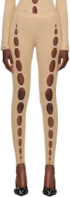 Rui Beige Cutout Leggings In Oatmeal