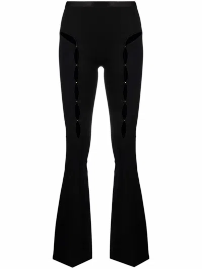 RUI BLACK BLACK CUT-OUT DETAIL FLARED TROUSERS