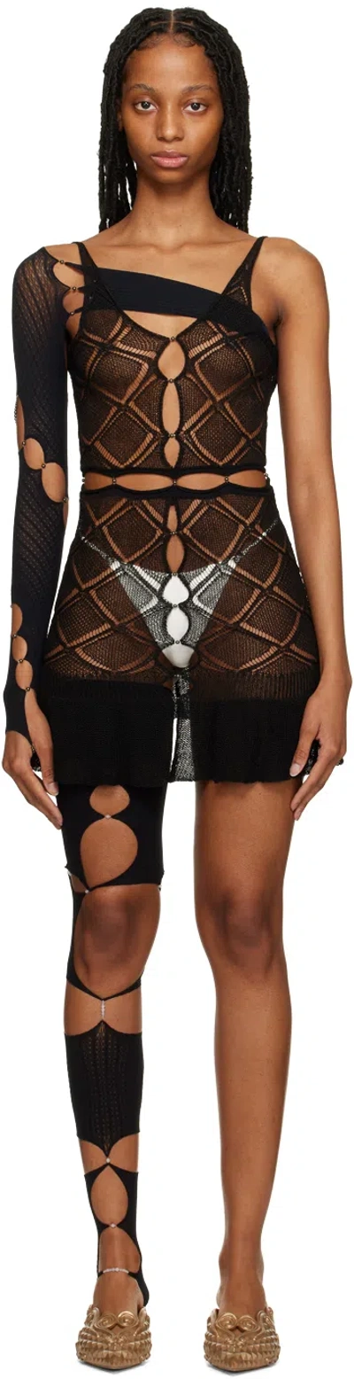 Rui Black Cutout Minidress In Onyx