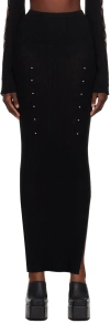 Rui Black Rib Maxi Skirt In Onyx