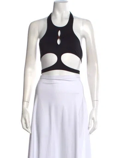 Pre-owned Rui Halterneck Sleeveless Crop Top W/ Tags In Black