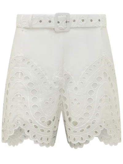 Rui White Embroidered Shorts