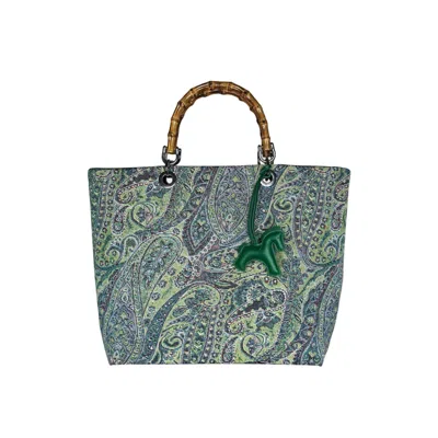 Ruj Heritage Women's Blue Picnic Bag Jacquard Turchese