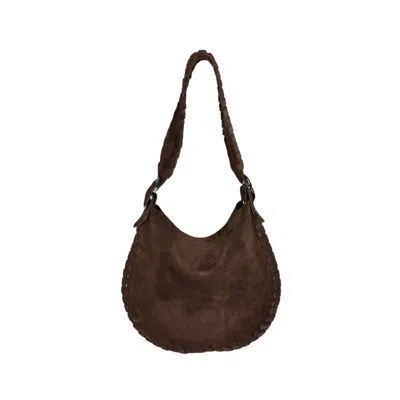 Ruj Heritage Women's Brown Hobo Bag Suede Cioccolato