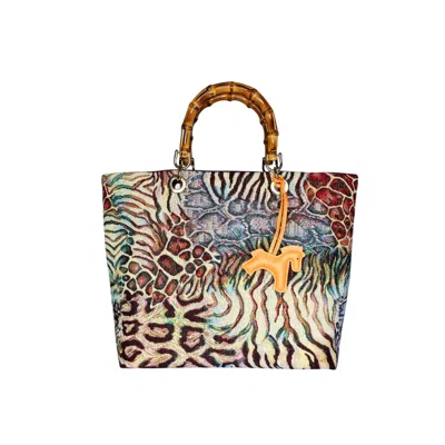Ruj Heritage Women's Picnic Bag Jacquard Animalier Multicolor In Black/gray/yellow