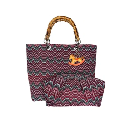 Ruj Heritage Women's Picnic Bag + Puffy Bag Rainbow Red