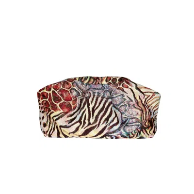 Ruj Heritage Women's Puffy Bag Jacquard Animalier Multicolor In Black/gray/yellow