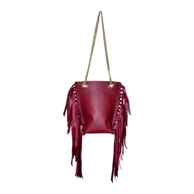 Ruj Heritage Women's Red / Gold Mini Tote Bag Frange Cherry In Multi