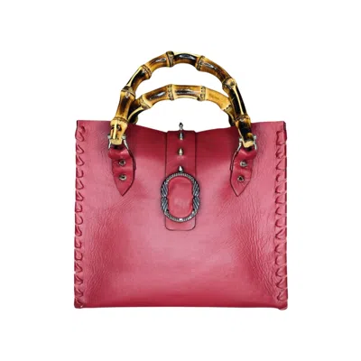 Ruj Heritage Women's Red / Silver Bamboo Bag Cherry In Multi