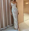 Rumer Paloma Gown In White Floral In Multi