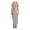 Rumer Rosa Rib Cut Out Maxi Dress In Seafoam Green In Gray