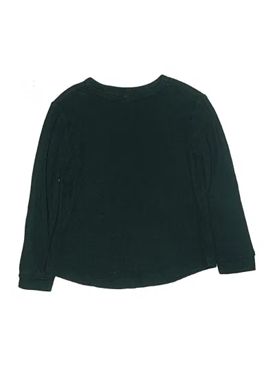 Pre-owned Rumi + Ryder Kids' Long Sleeve Henley Shirt In Green