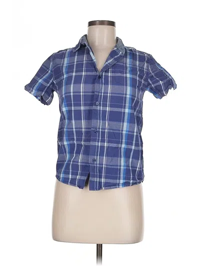 Pre-owned Rumi + Ryder Short Sleeve Button Down Shirt In Blue